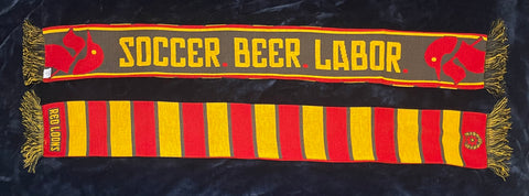 Red Loons "Soccer. Beer. Labor." Scarf